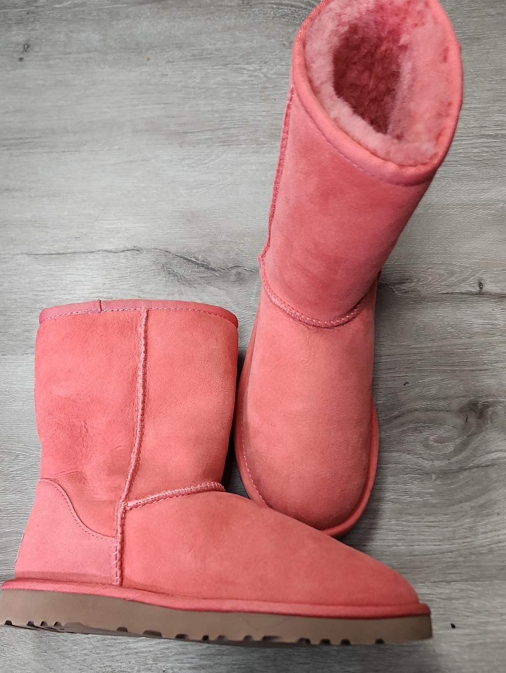UGG Women's Pink Suede Shearling Boots